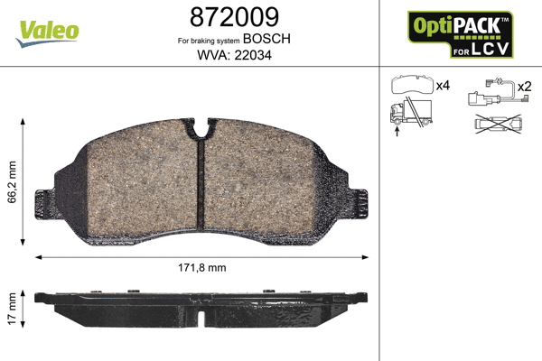 Brake Pad Set, disc brake (872009)