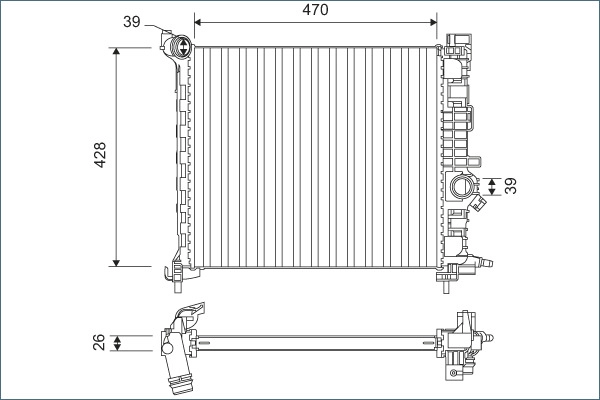 Radiator, engine cooling (701166)