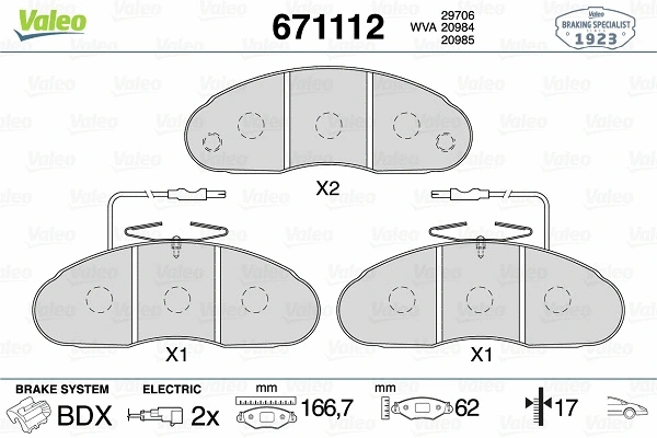 Brake Pad Set, disc brake (671112)
