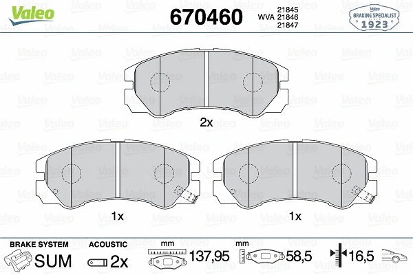 Brake Pad Set, disc brake (670460)