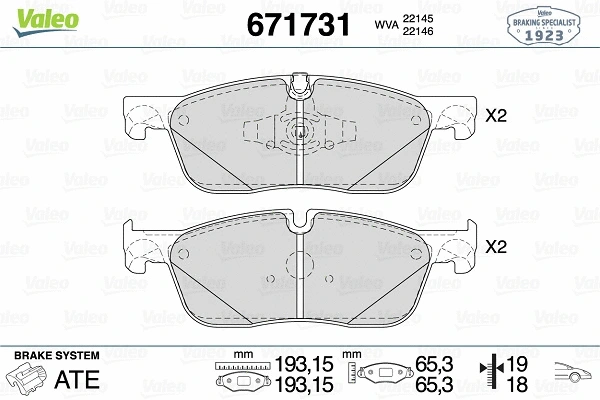Brake Pad Set, disc brake (671731)