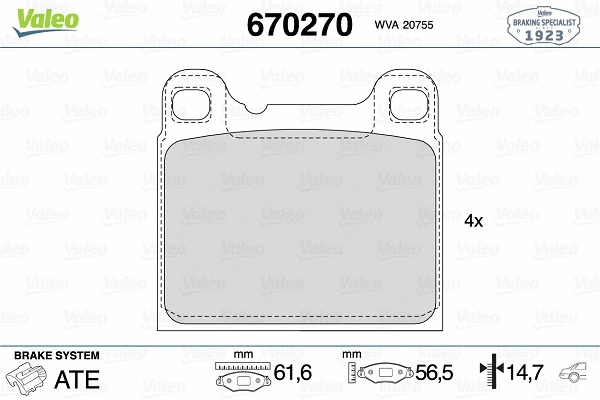 Brake Pad Set, disc brake (670270)