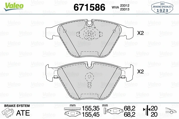 Brake Pad Set, disc brake (671586)