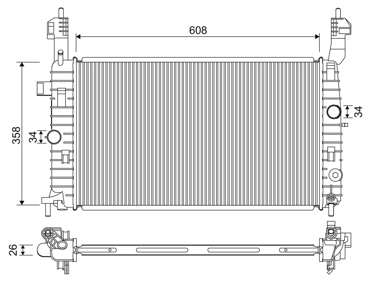 Radiator, engine cooling (701332)