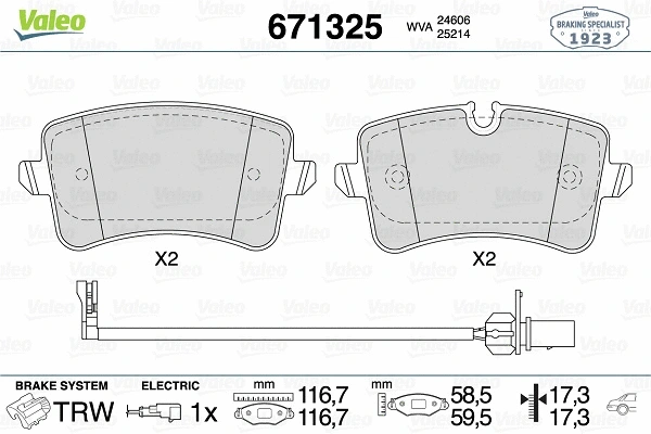 Brake Pad Set, disc brake (671325)