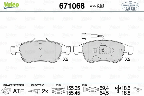 Brake Pad Set, disc brake (671068)