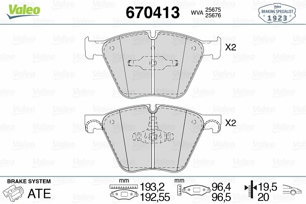 Brake Pad Set, disc brake (670413)