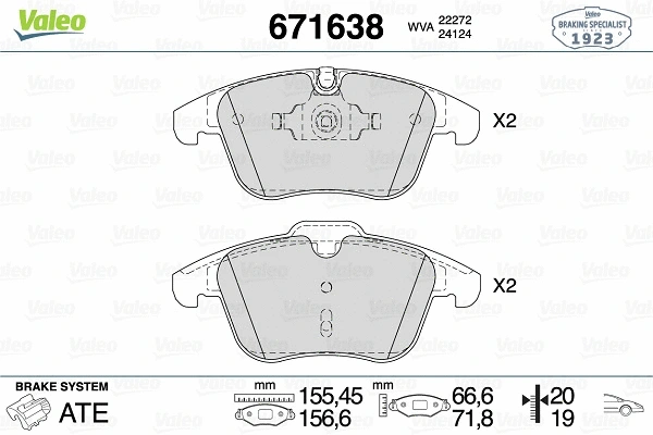 Brake Pad Set, disc brake (671638)
