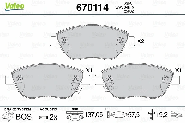 Brake Pad Set, disc brake (670114)