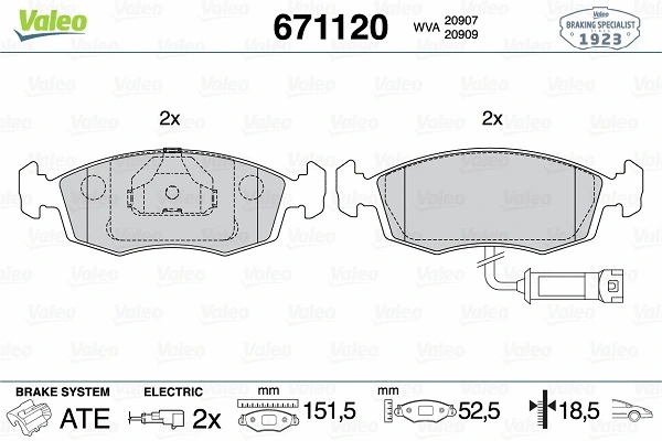 Brake Pad Set, disc brake (671120)
