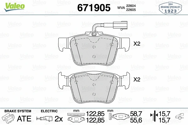 Brake Pad Set, disc brake (671905)