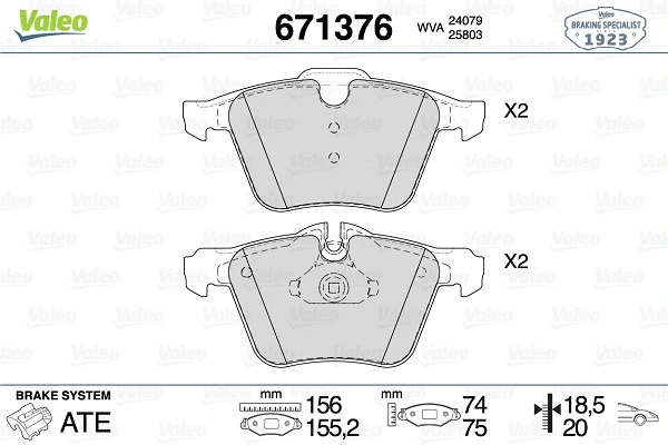 Brake Pad Set, disc brake (671376)