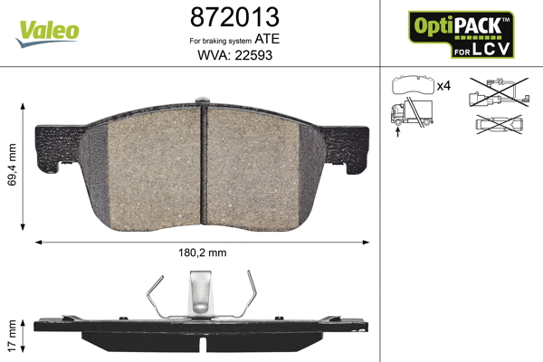 Brake Pad Set, disc brake (872013)
