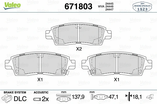Brake Pad Set, disc brake (671803)