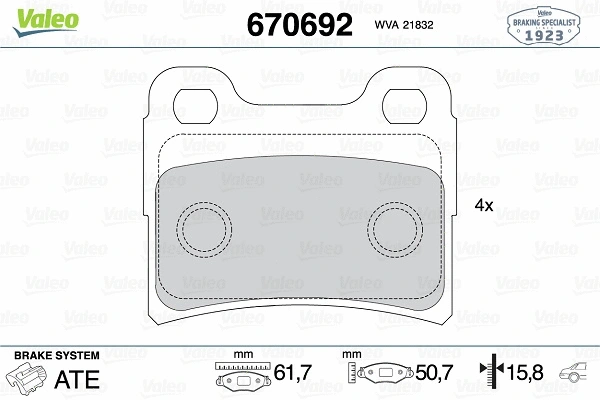 Brake Pad Set, disc brake (670692)