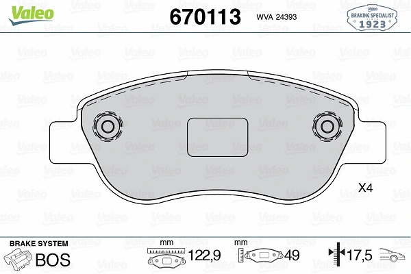 Brake Pad Set, disc brake (670113)