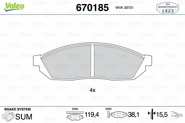 Brake Pad Set, disc brake (670185)