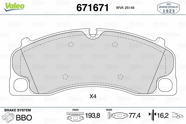 Brake Pad Set, disc brake (671671)