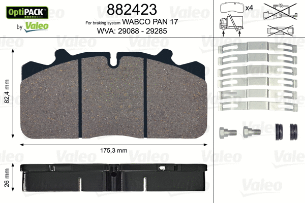 Brake Pad Set, disc brake (882423)