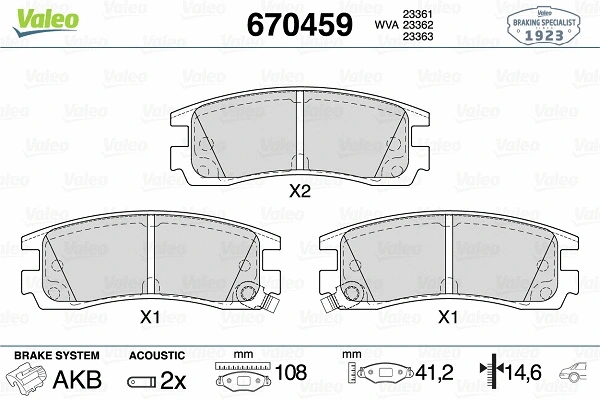 Brake Pad Set, disc brake (670459)