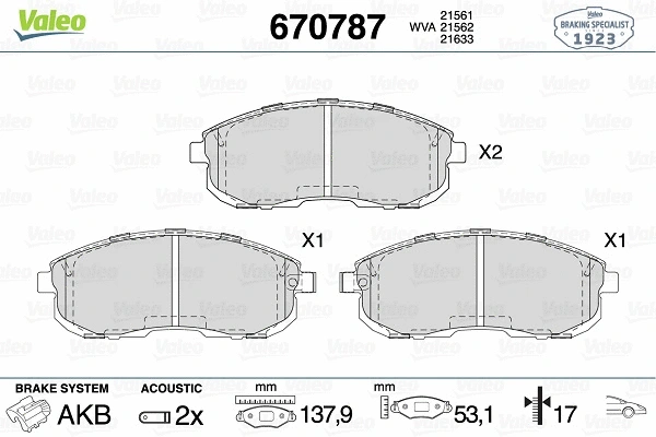 Brake Pad Set, disc brake (670787)