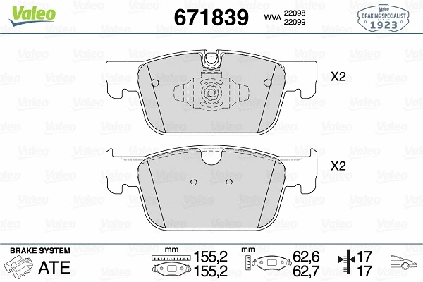 Brake Pad Set, disc brake (671839)
