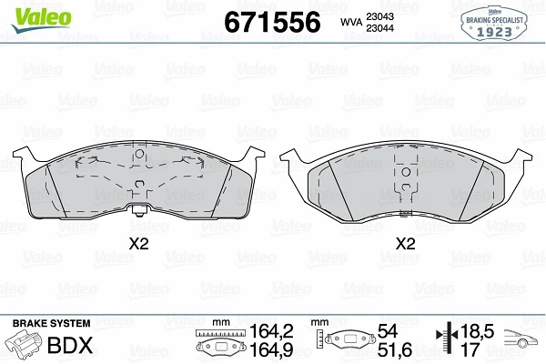 Brake Pad Set, disc brake (671556)