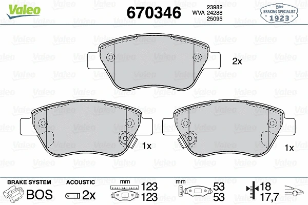 Brake Pad Set, disc brake (670346)