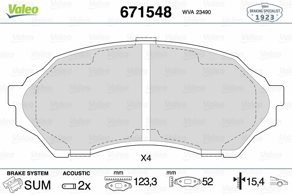 Brake Pad Set, disc brake (671548)