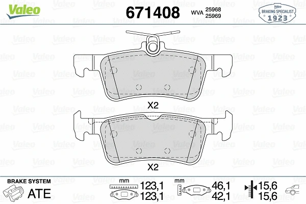 Brake Pad Set, disc brake (671408)