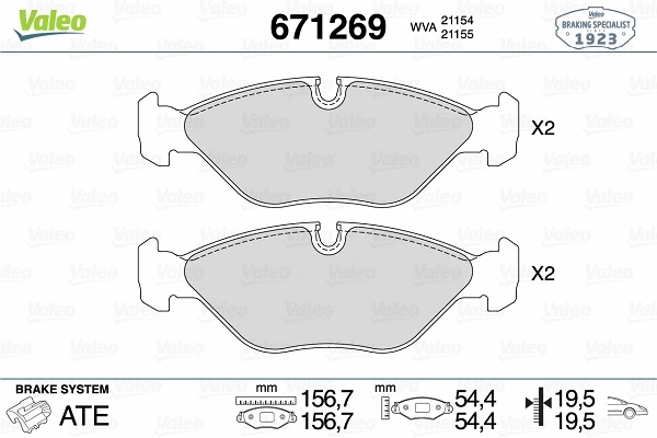 Brake Pad Set, disc brake (671269)