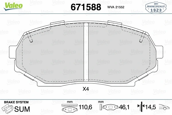 Brake Pad Set, disc brake (671588)