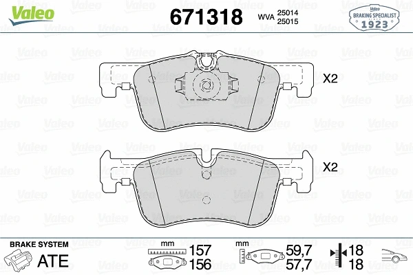 Brake Pad Set, disc brake (671318)