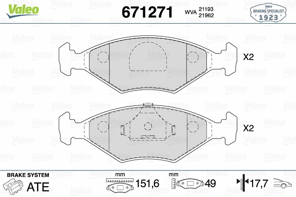 Brake Pad Set, disc brake (671271)