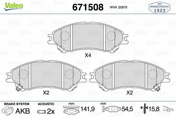 Brake Pad Set, disc brake (671508)