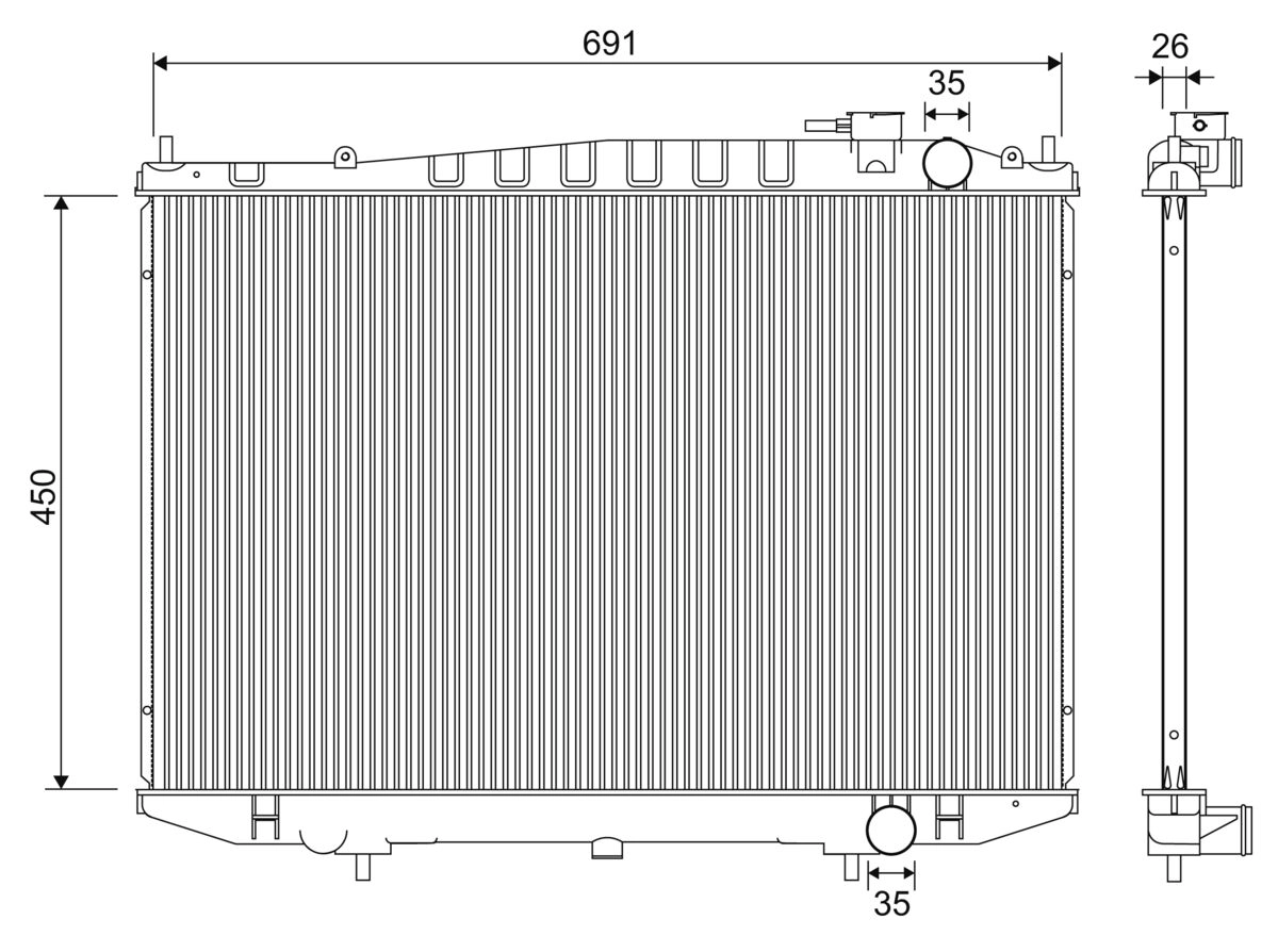 Radiator, engine cooling (701344)