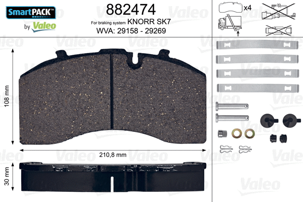 Brake Pad Set, disc brake (882474)