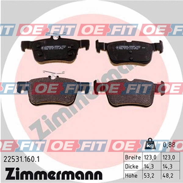 Brake Pad Set, disc brake (315 06 033 03 22)