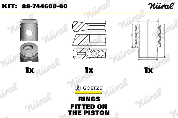 Repair Set, piston/sleeve (88-744600-00)