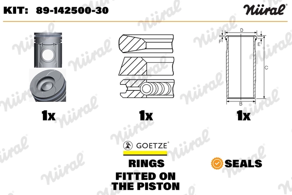 Repair Set, piston/sleeve (89-142500-30)