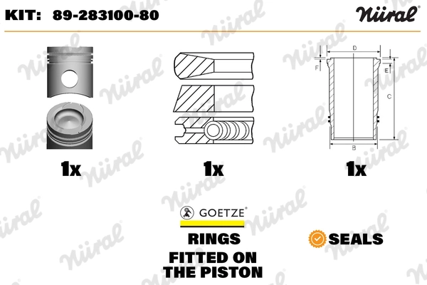 Repair Set, piston/sleeve (89-283100-80)