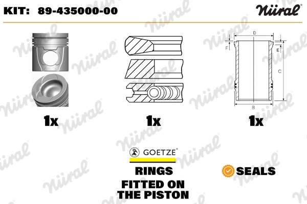 Repair Set, piston/sleeve (89-435000-00)