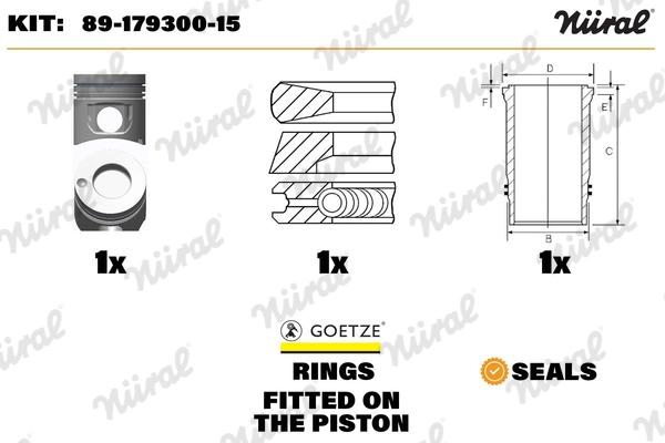 Repair Set, piston/sleeve (89-179300-15)
