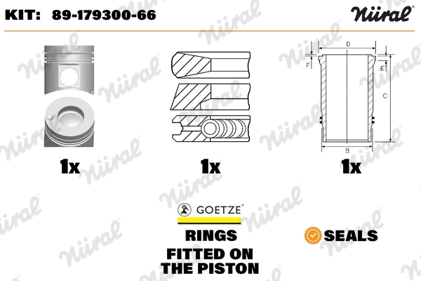 Repair Set, piston/sleeve (89-179300-66)