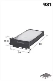 Filter, cabin air (ELR7157)