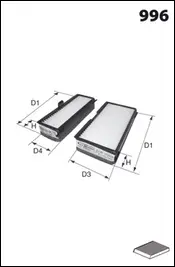 Filter, cabin air (JLR7064)