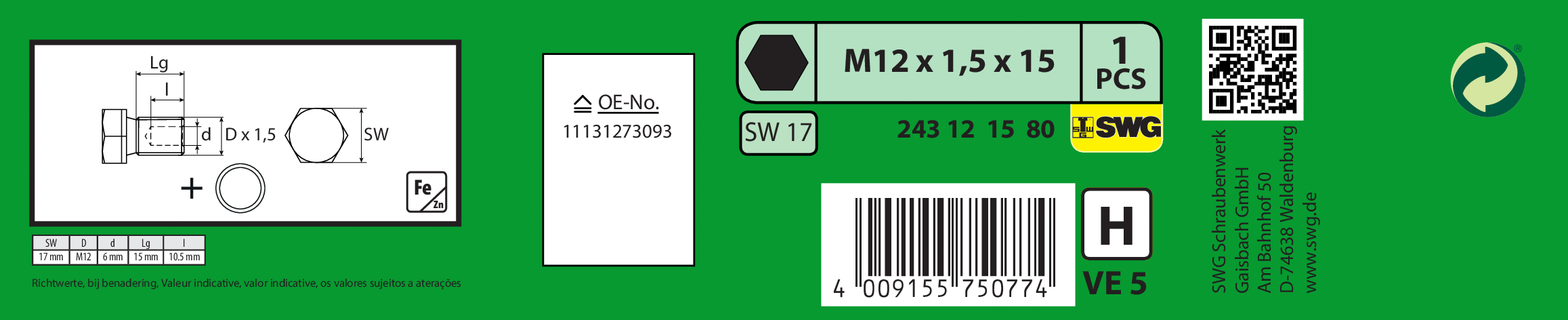 Screw Plug, oil sump
