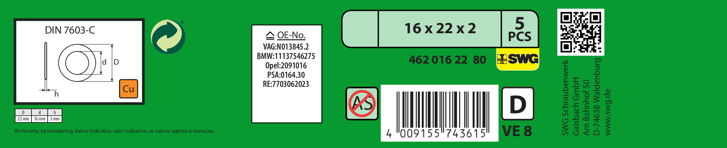 Seal Ring, oil drain plug