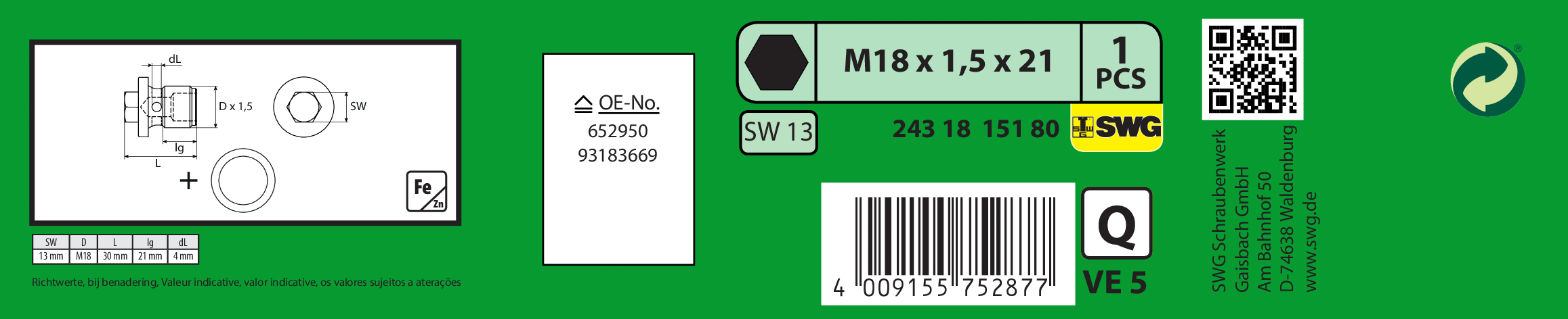Screw Plug, oil sump