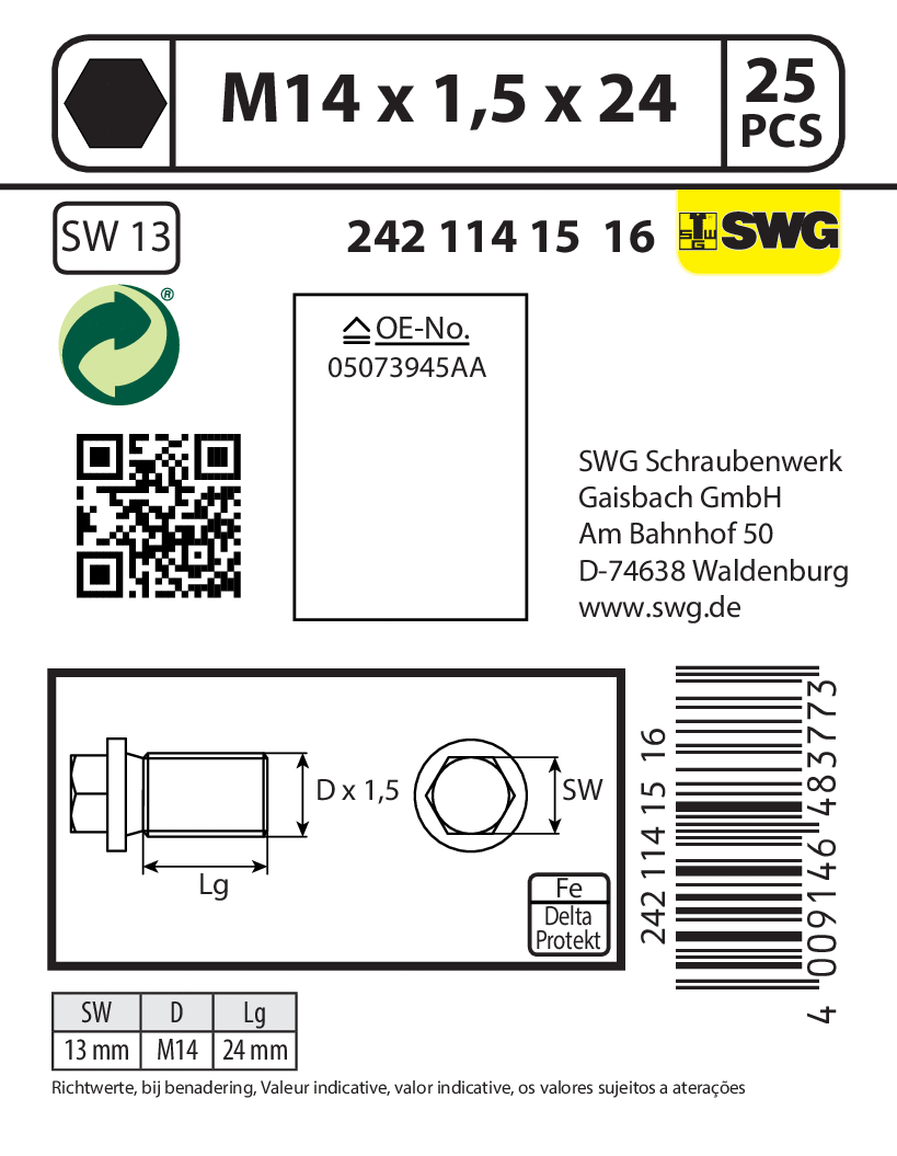 Screw Plug, oil sump